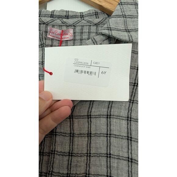 La Coqueta Caspar Plaid Cotton Boys Shirt - Picture 4 of 8